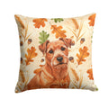 Red Norfolk Terrier Heirloom Fall Decorative Throw Pillow 14x14 Indoor Outdoor Accent Cushion, Fabric Cover with Insert for Sofa, Bed, Porch & Living Room