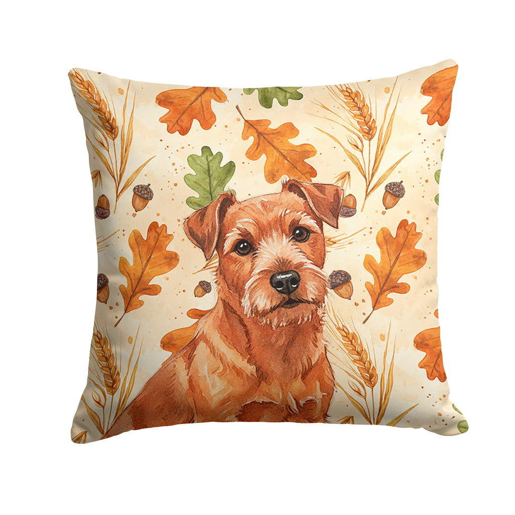 Red Norfolk Terrier Heirloom Fall Decorative Throw Pillow 18x18 Indoor Outdoor Accent Cushion, Fabric Cover with Insert for Sofa, Bed, Porch & Living Room