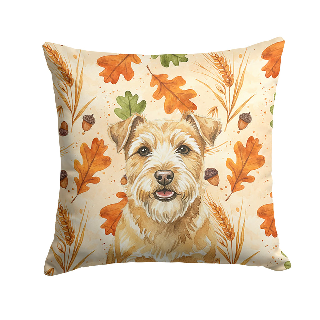 Wheaten Norfolk Terrier Heirloom Fall Decorative Throw Pillow 18x18 Indoor Outdoor Accent Cushion, Fabric Cover with Insert for Sofa, Bed, Porch & Living Room