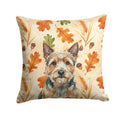 Norwich Terrier Heirloom Fall Decorative Throw Pillow 14x14 Indoor Outdoor Accent Cushion, Fabric Cover with Insert for Sofa, Bed, Porch & Living Room