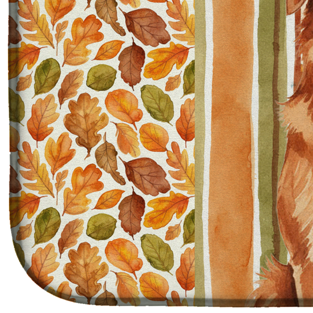 Copper Nova Scotia Duck Tolling Retriever Heirloom Fall Dish Drying Mat Absorbent Dish Drying Mat Pad for Kitchen Counter Dish Drainer Mat for Countertop, 14 x 21", Multicolor