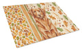 Copper Nova Scotia Duck Tolling Retriever Heirloom Fall Cutting Board Tempered Glass Kitchen Cutting Surface, Heat Resistant Chopping, Non-Slip Feet, Food Prep & Serving
