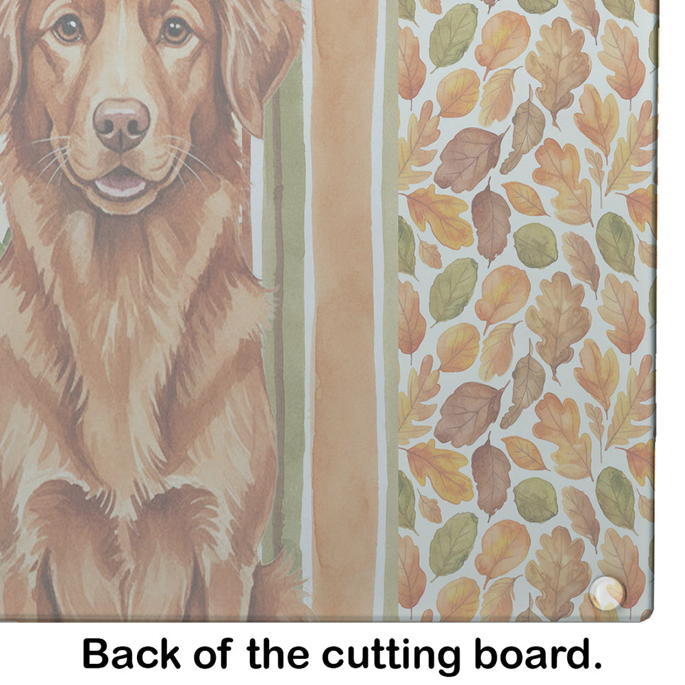 Copper Nova Scotia Duck Tolling Retriever Heirloom Fall Cutting Board Tempered Glass Kitchen Cutting Surface, Heat Resistant Chopping, Non-Slip Feet, Food Prep & Serving