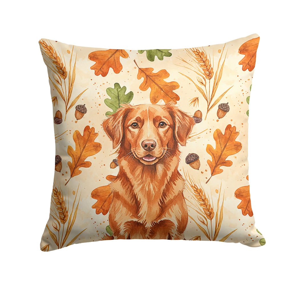 Copper Nova Scotia Duck Tolling Retriever Heirloom Fall Decorative Throw Pillow 14x14 Indoor Outdoor Accent Cushion, Fabric Cover with Insert for Sofa, Bed, Porch & Living Room