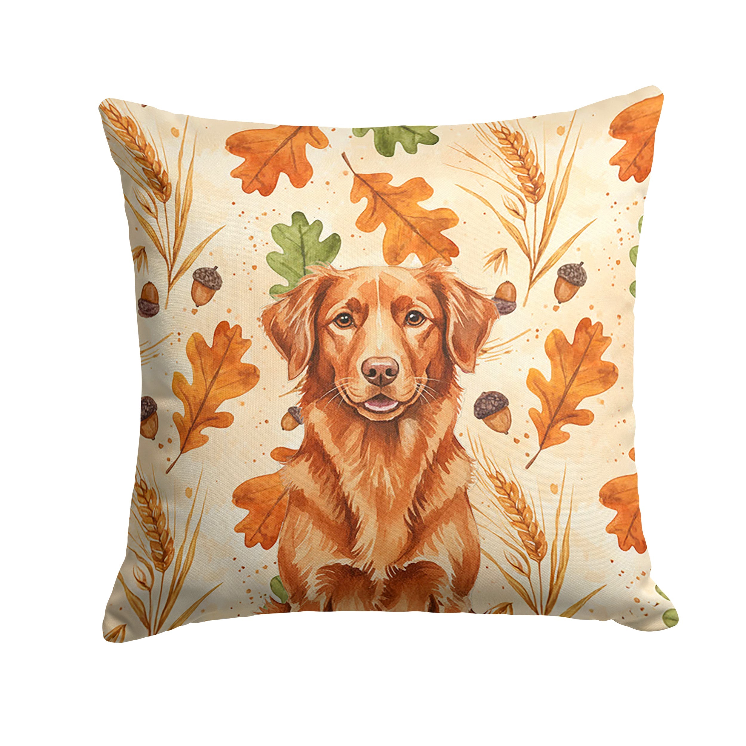 Copper Nova Scotia Duck Tolling Retriever Heirloom Fall Decorative Throw Pillow 18x18 Indoor Outdoor Accent Cushion, Fabric Cover with Insert for Sofa, Bed, Porch & Living Room
