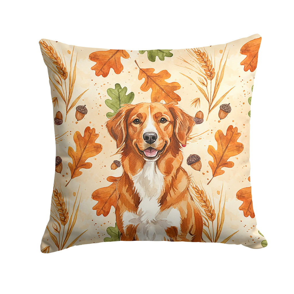 Orange Nova Scotia Duck Tolling Retriever Heirloom Fall Decorative Throw Pillow 14x14 Indoor Outdoor Accent Cushion, Fabric Cover with Insert for Sofa, Bed, Porch & Living Room