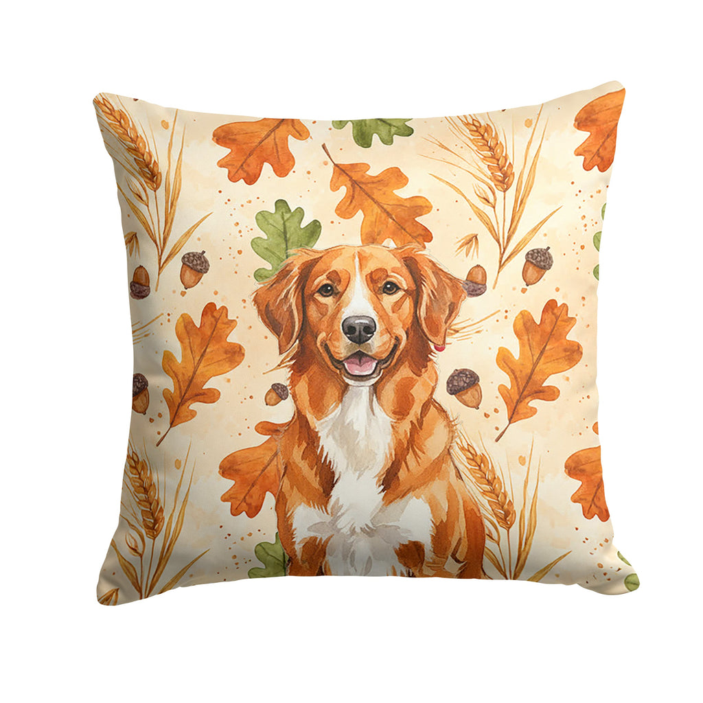 Orange Nova Scotia Duck Tolling Retriever Heirloom Fall Decorative Throw Pillow 18x18 Indoor Outdoor Accent Cushion, Fabric Cover with Insert for Sofa, Bed, Porch & Living Room