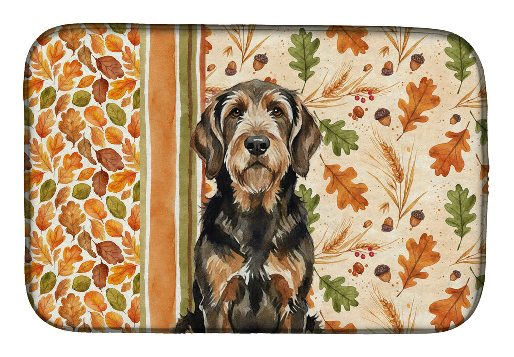 Black and Tan Otterhound Heirloom Fall Dish Drying Mat Absorbent Dish Drying Mat Pad for Kitchen Counter Dish Drainer Mat for Countertop, 14 x 21", Multicolor