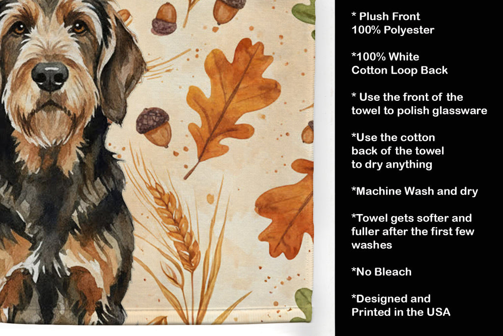 Black and Tan Otterhound Heirloom Fall Kitchen Towel Velour Plush Front and Cotton Loop Back Machine Washable