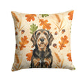 Black and Tan Otterhound Heirloom Fall Decorative Throw Pillow 14x14 Indoor Outdoor Accent Cushion, Fabric Cover with Insert for Sofa, Bed, Porch & Living Room