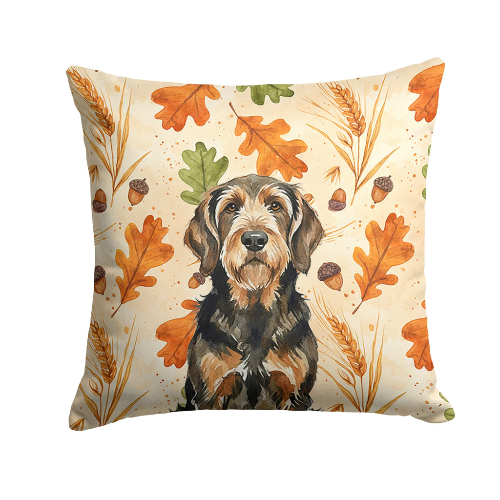 Black and Tan Otterhound Heirloom Fall Decorative Throw Pillow 18x18 Indoor Outdoor Accent Cushion, Fabric Cover with Insert for Sofa, Bed, Porch & Living Room