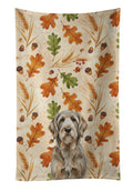 Grizzle and Tan Otterhound Heirloom Fall Kitchen Towel Velour Plush Front and Cotton Loop Back Machine Washable