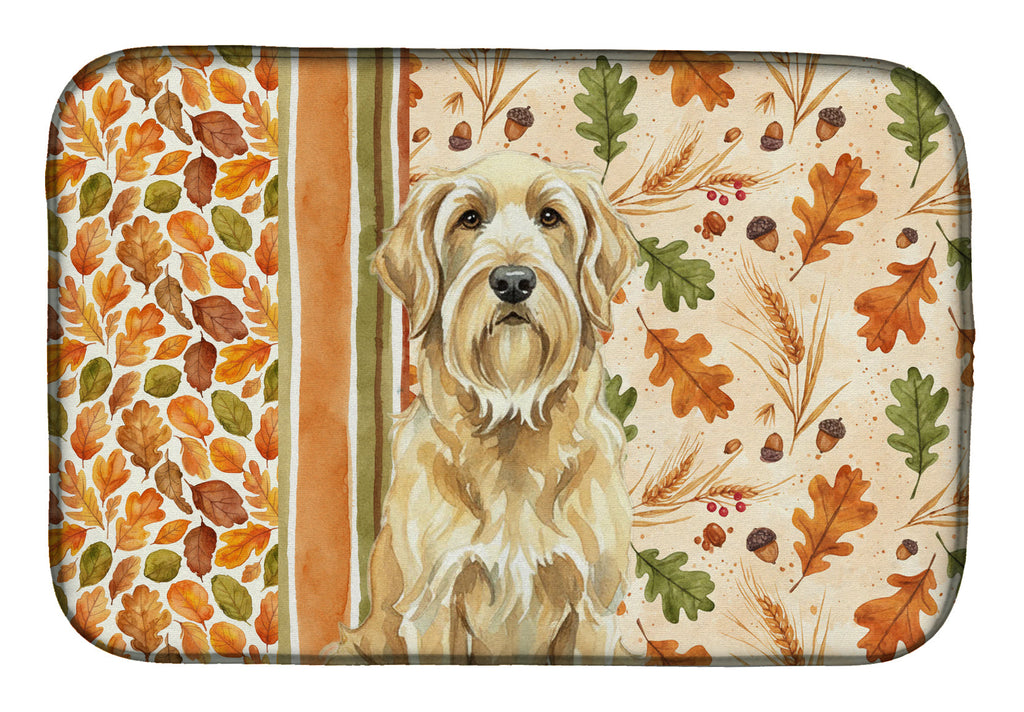 Wheaten and Tan Otterhound Heirloom Fall Dish Drying Mat Absorbent Dish Drying Mat Pad for Kitchen Counter Dish Drainer Mat for Countertop, 14 x 21", Multicolor