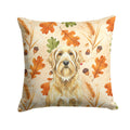 Wheaten and Tan Otterhound Heirloom Fall Decorative Throw Pillow 14x14 Indoor Outdoor Accent Cushion, Fabric Cover with Insert for Sofa, Bed, Porch & Living Room