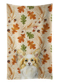 Lemon and White Papillon Heirloom Fall Kitchen Towel Velour Plush Front and Cotton Loop Back Machine Washable