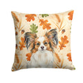 White with Sable Papillon Heirloom Fall Decorative Throw Pillow 14x14 Indoor Outdoor Accent Cushion, Fabric Cover with Insert for Sofa, Bed, Porch & Living Room