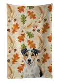Parson Russell Terrier Heirloom Fall Kitchen Towel Velour Plush Front and Cotton Loop Back Machine Washable