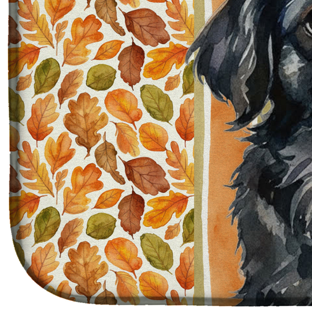 Black Pekingese Heirloom Fall Dish Drying Mat Absorbent Dish Drying Mat Pad for Kitchen Counter Dish Drainer Mat for Countertop, 14 x 21", Multicolor