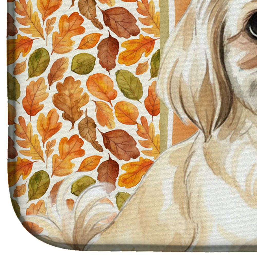 Cream Pekingese Heirloom Fall Dish Drying Mat Absorbent Dish Drying Mat Pad for Kitchen Counter Dish Drainer Mat for Countertop, 14 x 21", Multicolor