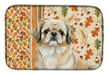 Fawn Pekingese Heirloom Fall Dish Drying Mat Absorbent Dish Drying Mat Pad for Kitchen Counter Dish Drainer Mat for Countertop, 14 x 21", Multicolor
