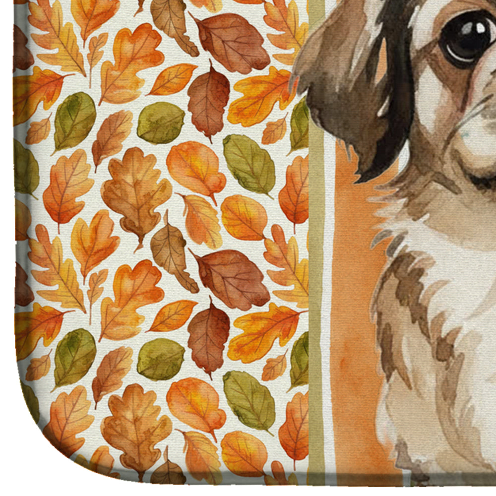 Sable Pekingese Heirloom Fall Dish Drying Mat Absorbent Dish Drying Mat Pad for Kitchen Counter Dish Drainer Mat for Countertop, 14 x 21", Multicolor