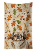 Sable Pekingese Heirloom Fall Kitchen Towel Velour Plush Front and Cotton Loop Back Machine Washable