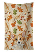 Corgi Heirloom Fall Kitchen Towel Velour Plush Front and Cotton Loop Back Machine Washable