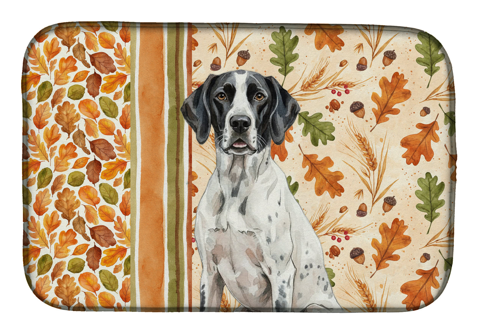 Black and White Pointer Heirloom Fall Dish Drying Mat Absorbent Dish Drying Mat Pad for Kitchen Counter Dish Drainer Mat for Countertop, 14 x 21", Multicolor