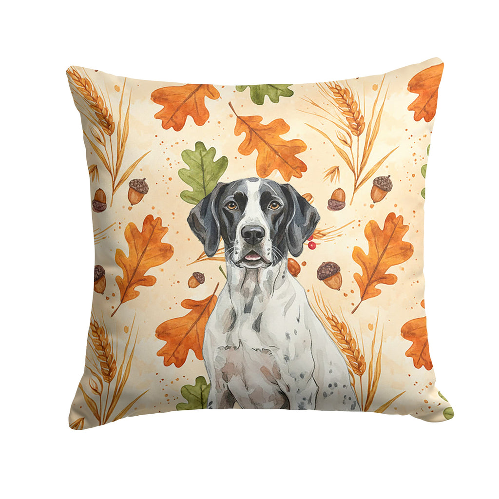 Black and White Pointer Heirloom Fall Decorative Throw Pillow 18x18 Indoor Outdoor Accent Cushion, Fabric Cover with Insert for Sofa, Bed, Porch & Living Room