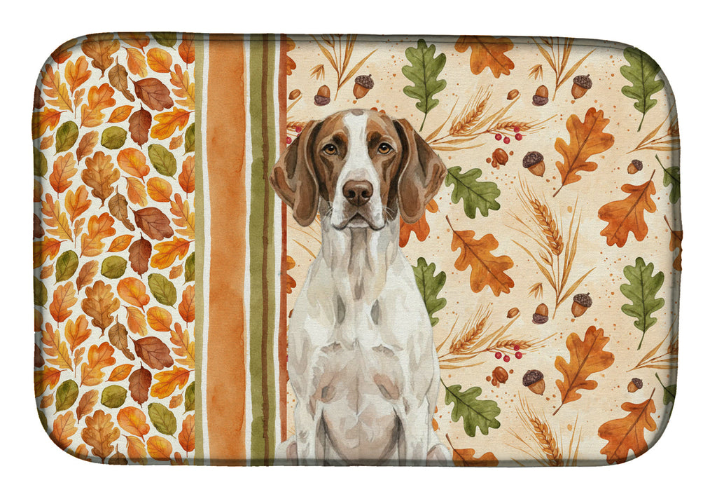 Liver and White Pointer Heirloom Fall Dish Drying Mat Absorbent Dish Drying Mat Pad for Kitchen Counter Dish Drainer Mat for Countertop, 14 x 21", Multicolor