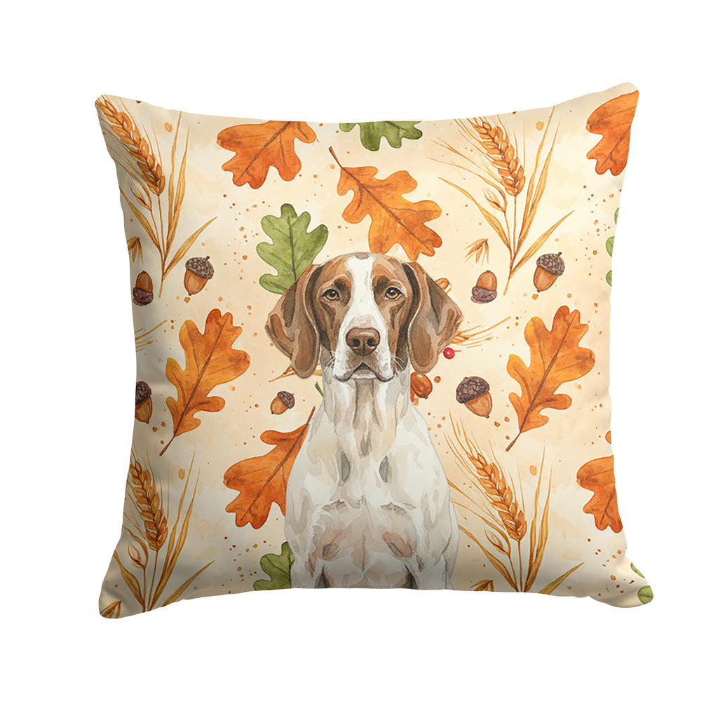 Liver and White Pointer Heirloom Fall Decorative Throw Pillow 18x18 Indoor Outdoor Accent Cushion, Fabric Cover with Insert for Sofa, Bed, Porch & Living Room