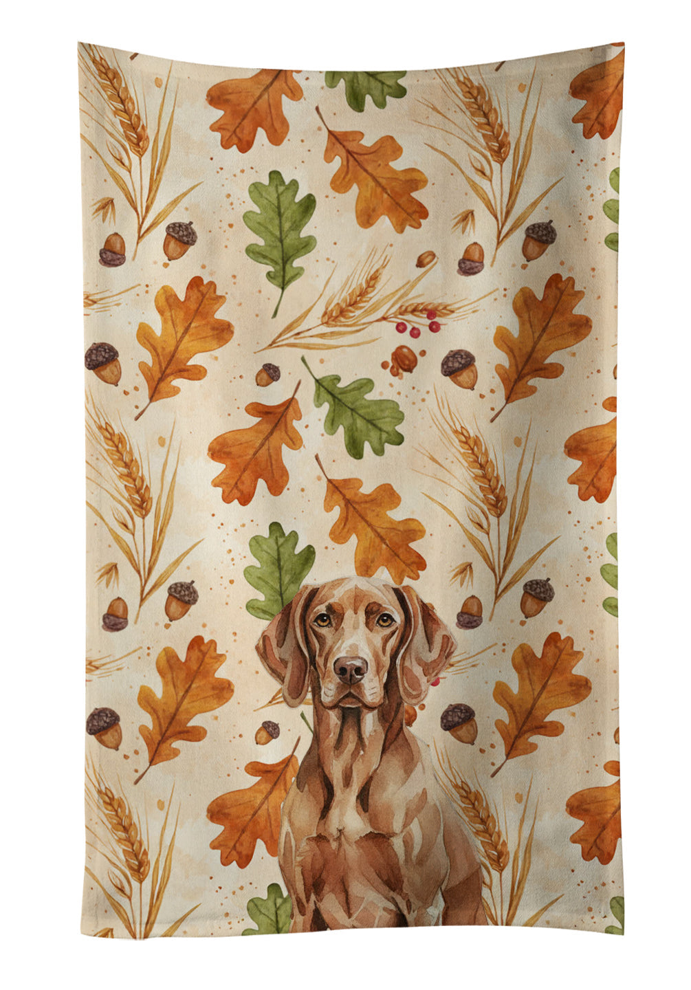 Liver Pointer Heirloom Fall Kitchen Towel Velour Plush Front and Cotton Loop Back Machine Washable