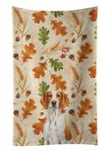 Orange and White Pointer Heirloom Fall Kitchen Towel Velour Plush Front and Cotton Loop Back Machine Washable
