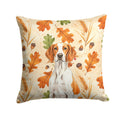 Orange and White Pointer Heirloom Fall Decorative Throw Pillow 14x14 Indoor Outdoor Accent Cushion, Fabric Cover with Insert for Sofa, Bed, Porch & Living Room