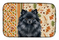 Black Pomeranian Heirloom Fall Dish Drying Mat Absorbent Dish Drying Mat Pad for Kitchen Counter Dish Drainer Mat for Countertop, 14 x 21", Multicolor
