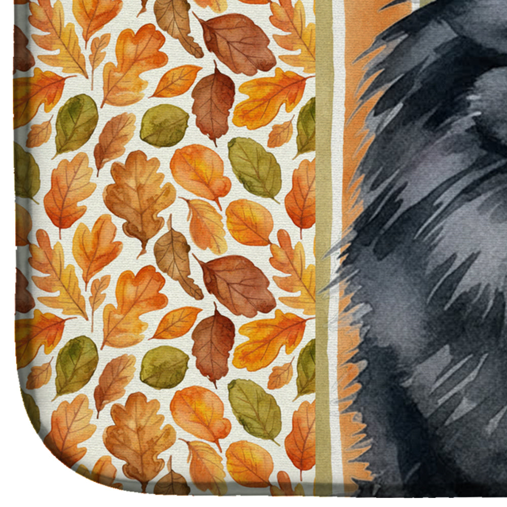 Black Pomeranian Heirloom Fall Dish Drying Mat Absorbent Dish Drying Mat Pad for Kitchen Counter Dish Drainer Mat for Countertop, 14 x 21", Multicolor