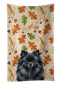 Black Pomeranian Heirloom Fall Kitchen Towel Velour Plush Front and Cotton Loop Back Machine Washable