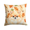 Pomeranian Heirloom Fall Decorative Throw Pillow 14x14 Indoor Outdoor Accent Cushion, Fabric Cover with Insert for Sofa, Bed, Porch & Living Room
