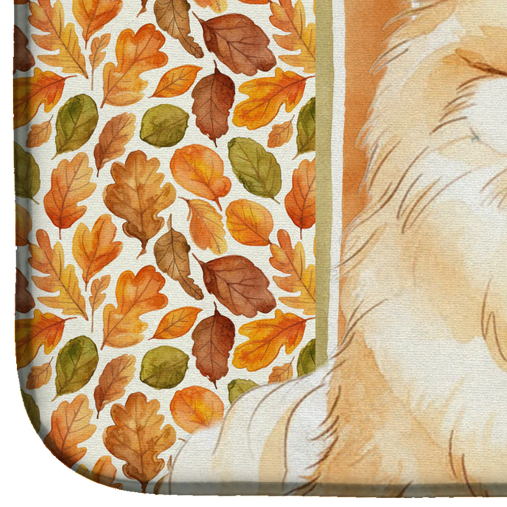 Cream Pomeranian Heirloom Fall Dish Drying Mat Absorbent Dish Drying Mat Pad for Kitchen Counter Dish Drainer Mat for Countertop, 14 x 21", Multicolor