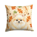 Cream Pomeranian Heirloom Fall Decorative Throw Pillow 18x18 Indoor Outdoor Accent Cushion, Fabric Cover with Insert for Sofa, Bed, Porch & Living Room