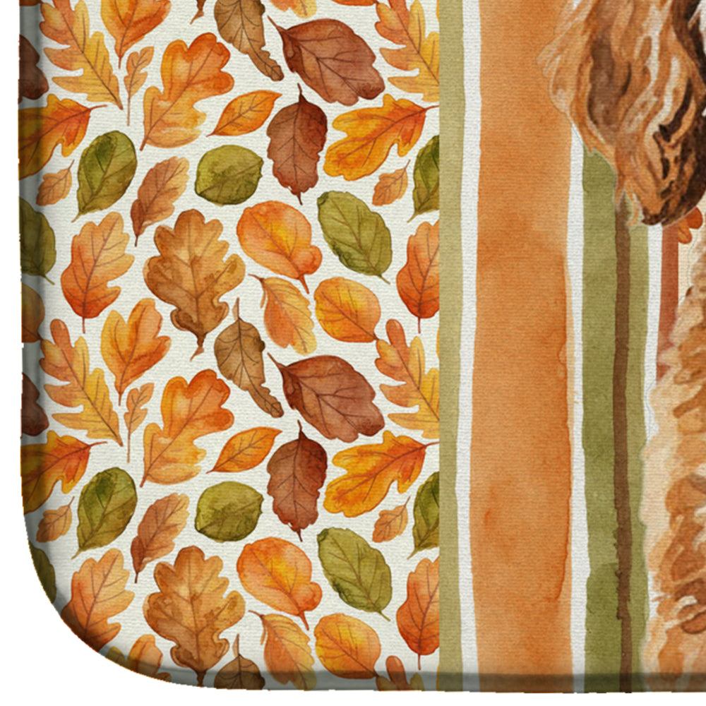 Miniature Apricot Poodle Heirloom Fall Dish Drying Mat Absorbent Dish Drying Mat Pad for Kitchen Counter Dish Drainer Mat for Countertop, 14 x 21", Multicolor