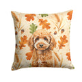 Miniature Apricot Poodle Heirloom Fall Decorative Throw Pillow 18x18 Indoor Outdoor Accent Cushion, Fabric Cover with Insert for Sofa, Bed, Porch & Living Room