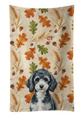 Miniature Parti Poodle Heirloom Fall Kitchen Towel Velour Plush Front and Cotton Loop Back Machine Washable