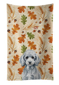Miniature Silver Poodle Heirloom Fall Kitchen Towel Velour Plush Front and Cotton Loop Back Machine Washable