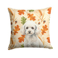 Miniature White Poodle Heirloom Fall Decorative Throw Pillow 18x18 Indoor Outdoor Accent Cushion, Fabric Cover with Insert for Sofa, Bed, Porch & Living Room