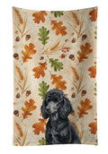 Standard Black Poodle Heirloom Fall Kitchen Towel Velour Plush Front and Cotton Loop Back Machine Washable