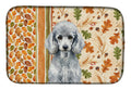 Standard Silver Poodle Heirloom Fall Dish Drying Mat Absorbent Dish Drying Mat Pad for Kitchen Counter Dish Drainer Mat for Countertop, 14 x 21", Multicolor