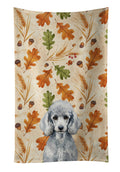 Standard Silver Poodle Heirloom Fall Kitchen Towel Velour Plush Front and Cotton Loop Back Machine Washable