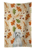 Standard White Poodle Heirloom Fall Kitchen Towel Velour Plush Front and Cotton Loop Back Machine Washable