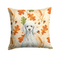 Standard White Poodle Heirloom Fall Decorative Throw Pillow 18x18 Indoor Outdoor Accent Cushion, Fabric Cover with Insert for Sofa, Bed, Porch & Living Room